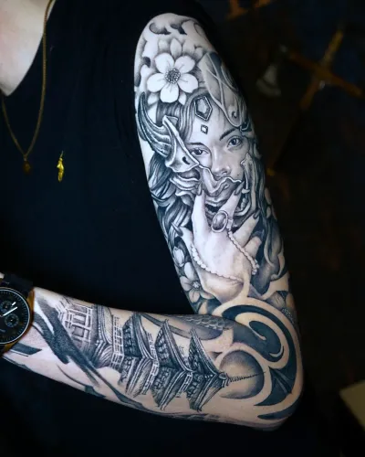 Black & grey tatuering av Valhalla Ink i Göteborg